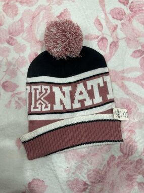 Pink nation Victoria secret beanie -